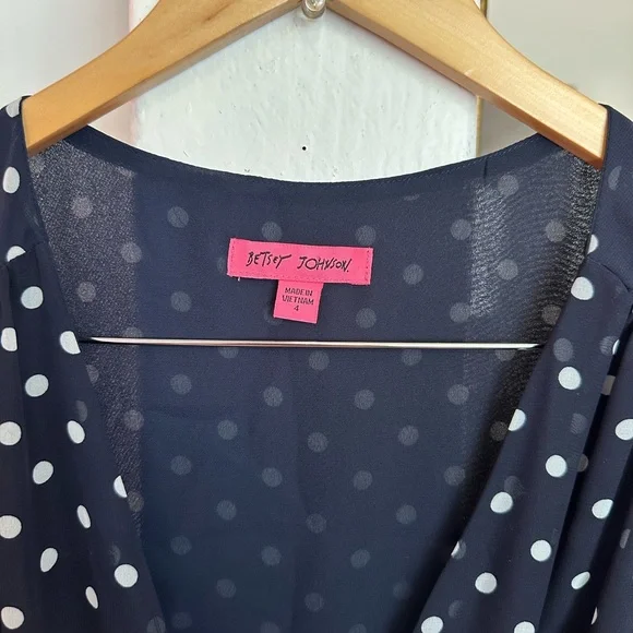 Vintage-Inspired Polka Dot Chiffon Midi Dress | Feminine Romantic Style | Sz 4 - Picture 3 of 14